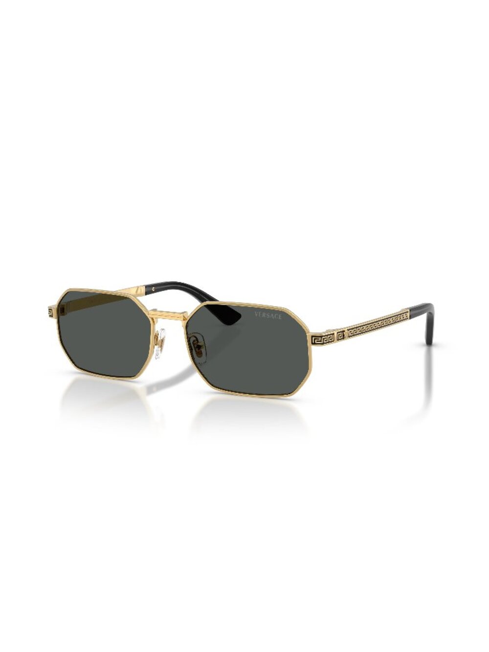 New Versace Men's Sunglasses Gold Grey Lens Metal Frame VE2297 100287 54
